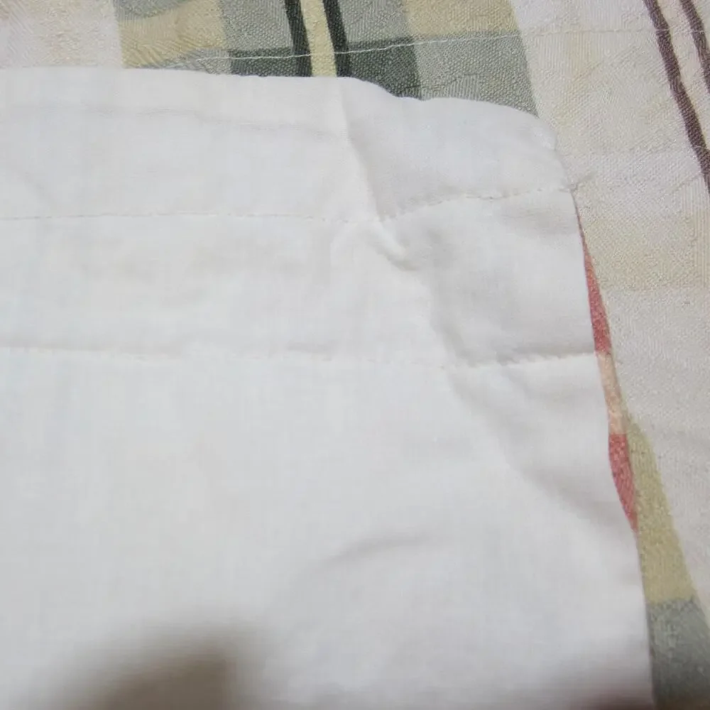 Vintage Valance Plaid Scalloped Window Treatments Kitchen Country Set 6 Handmade